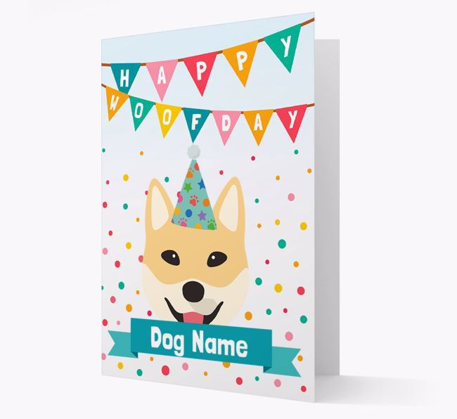 Personalised Card 'Happy Woofday {dogsName}' with {breedCommonName} Icon